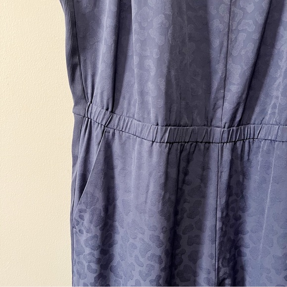 Athleta Brooklyn Textured Jumpsuit Medieval Violet Animal Print Jacquard Sz 20 - Picture 12 of 16